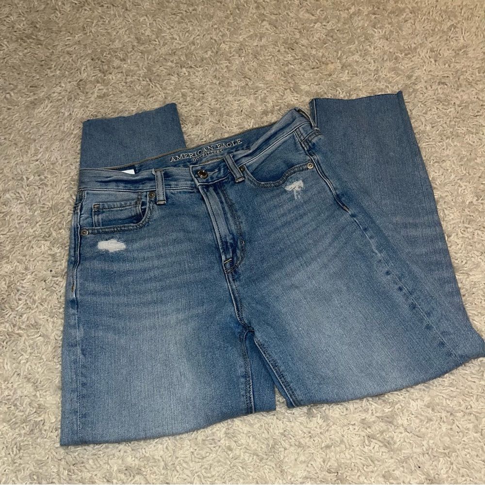 American Eagle Distressed Mom Jeans size 2 regular